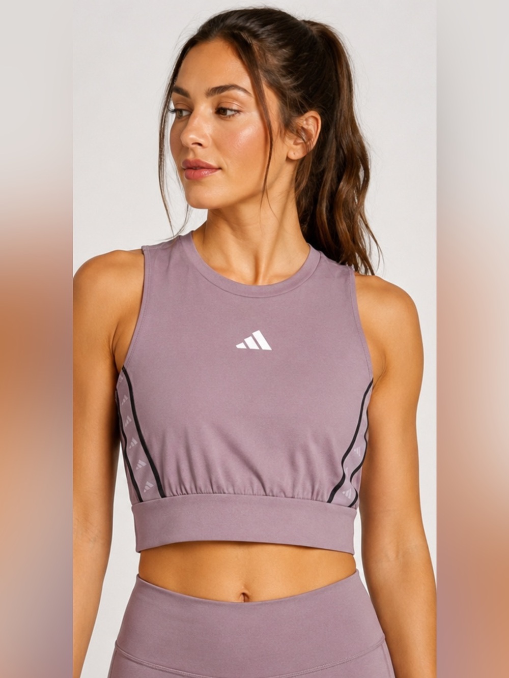 Adidas Techfit Tape Cropped Tank Top in Dusty Lavender NWT